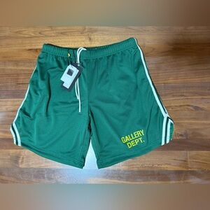 GALLERY DEPT. VENICE COURT SHORTS GREEN LOGO MESH GYM LACROSSE Size Large